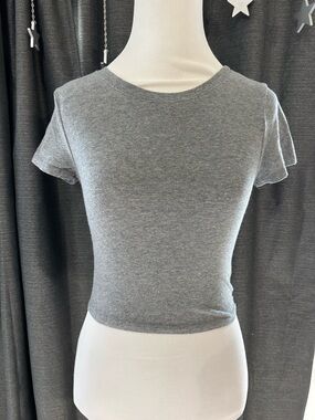 Bozzolo Heather Gray Cropped Crewneck Tee